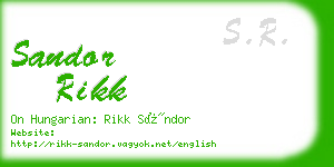 sandor rikk business card